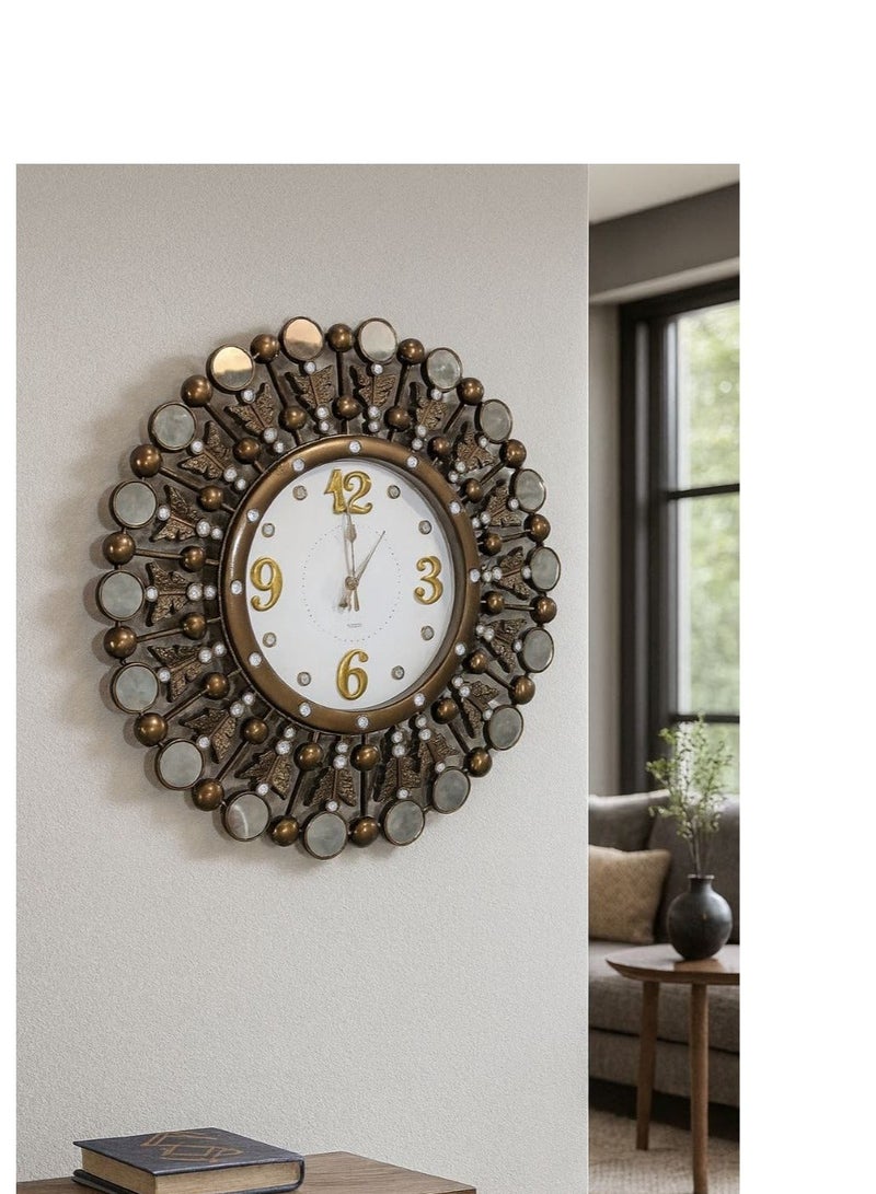 ساعة حائط بتصميص الشمس الذهبية متعددة الألوان والأشكال - Image 2